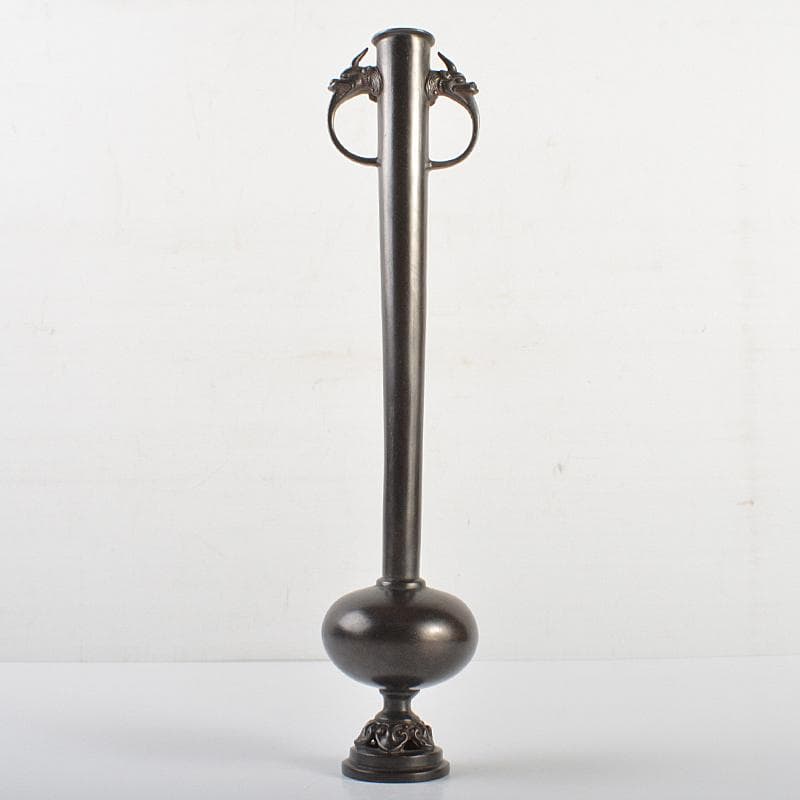 クサノミ　神獣耳花入　一輪挿し　裏千家十五代鵬雲斎極め箱　M　R6975