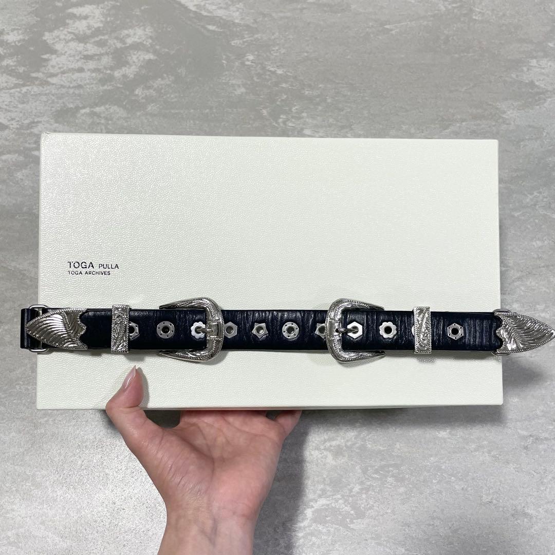 TOGA PULLA トーガ ブラックレザーベルト