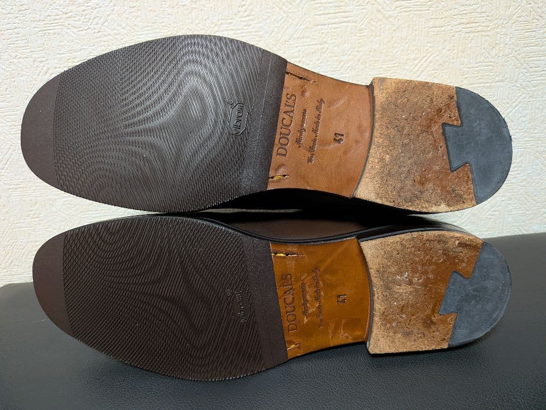 美品 DOUCAL‘S デュカルス サイドゴアブーツ 41 ダークブラウン