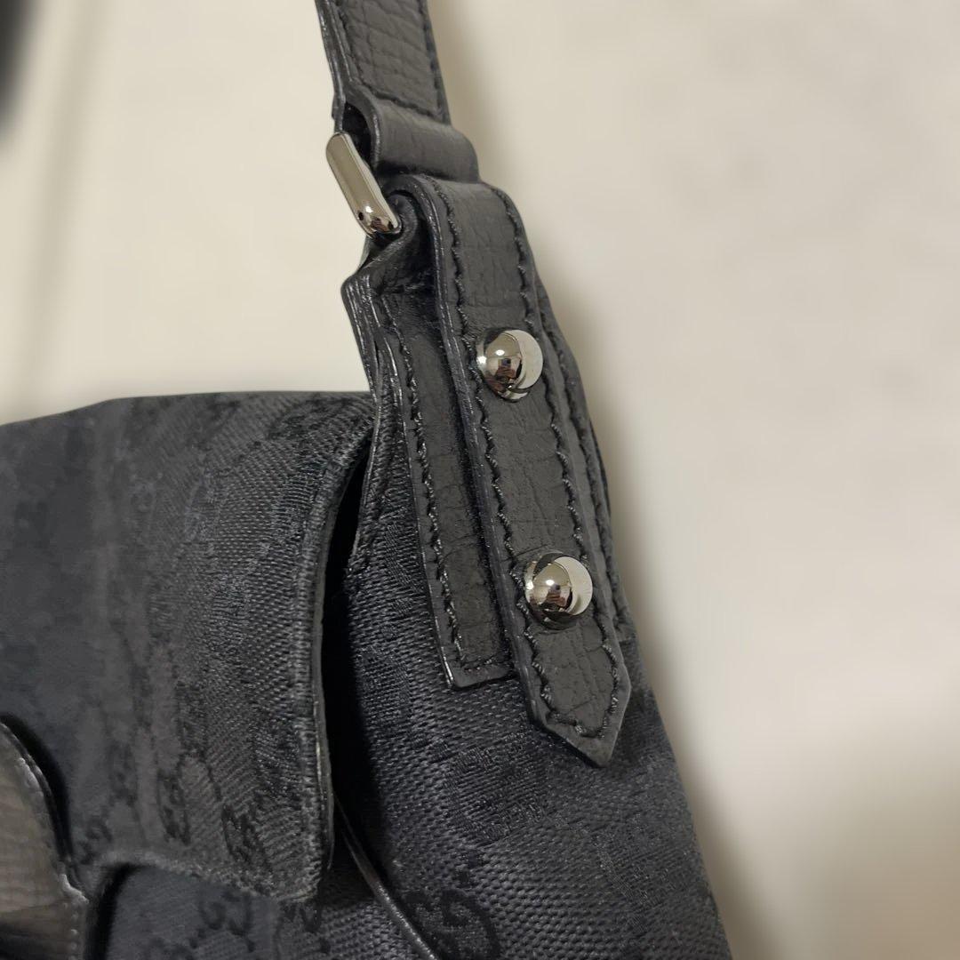美品！GUCCI グッチワンショルダーハンドバッグ キャンバス　ホースビットレザ