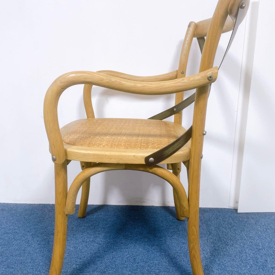 関家具 クラッシュゲート クロスバック ダイニングチェア アームチェア 椅子 籐