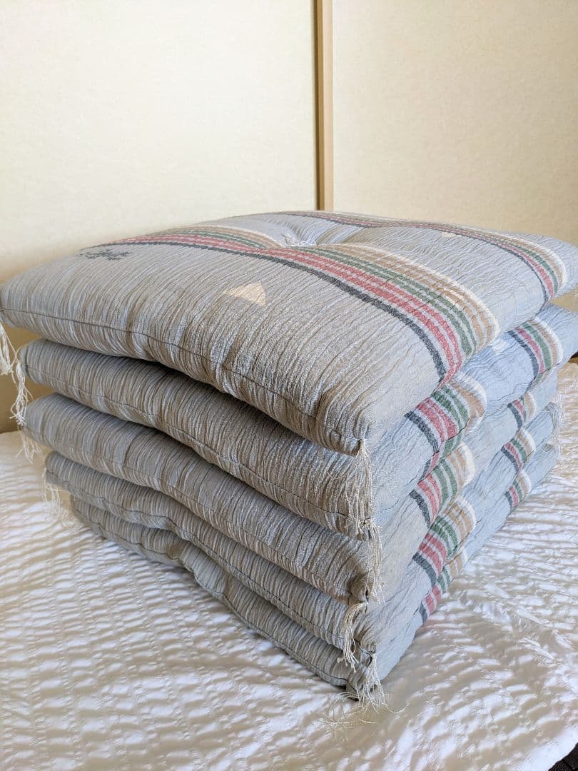 高級 夏用婚礼座布団 ふさ付き PARIS 5枚セット＋5枚カバー付（西川新品）