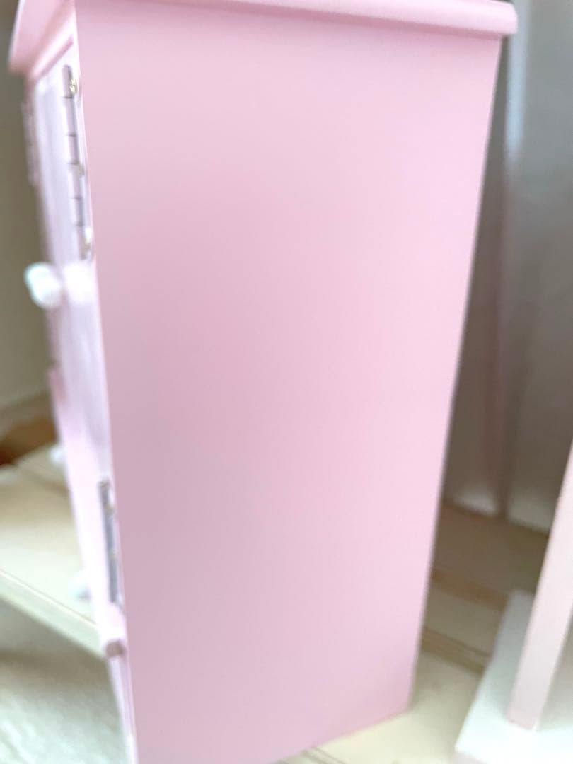 専用です。木製キャビネット小さめピンク＆デカール＆ミルクガラスセット·͜· ♡