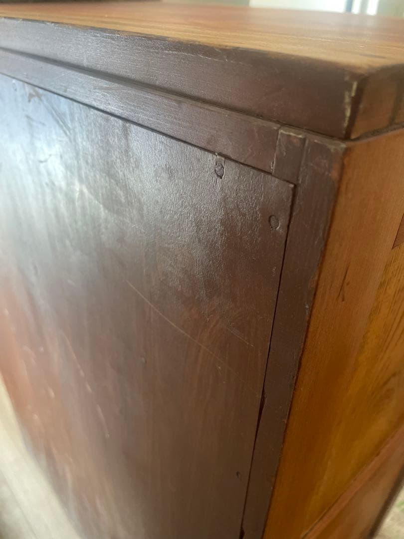 昭和レトロ 水屋箪笥　古家具 キャビネット 収納棚 ガラス戸 アンティーク　家具