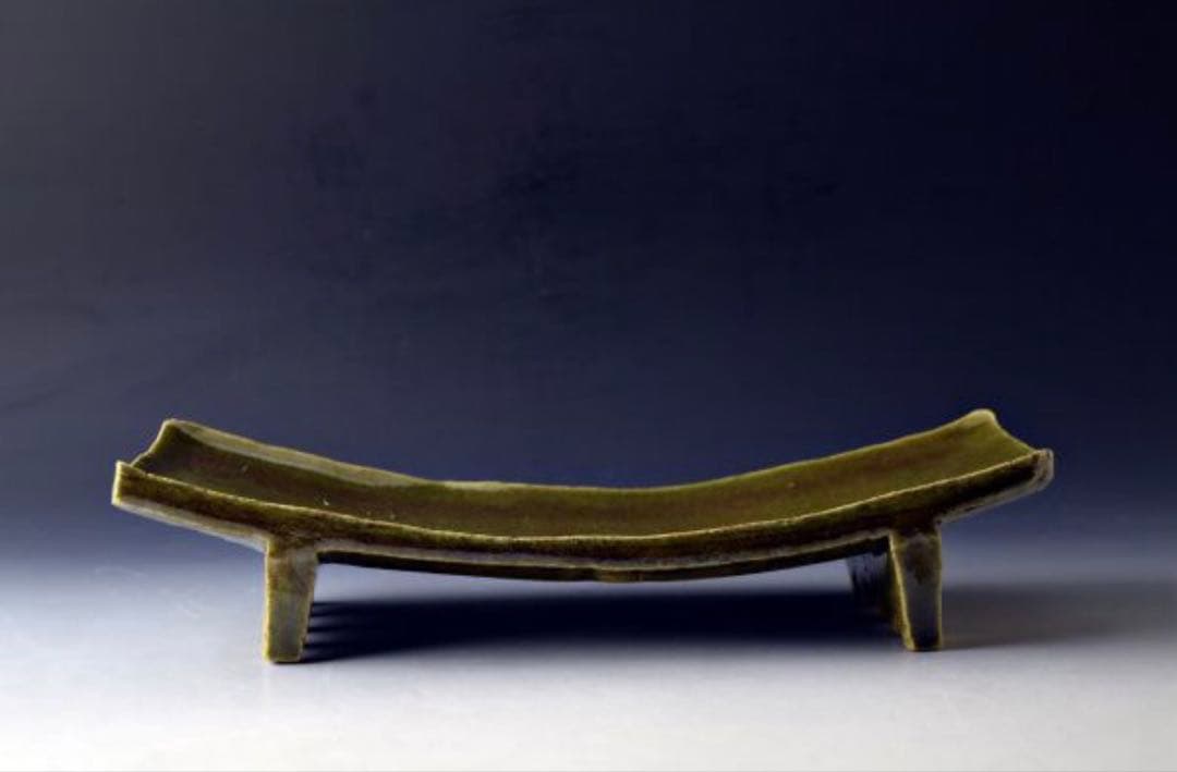 織部 足付 長角皿 魯山人