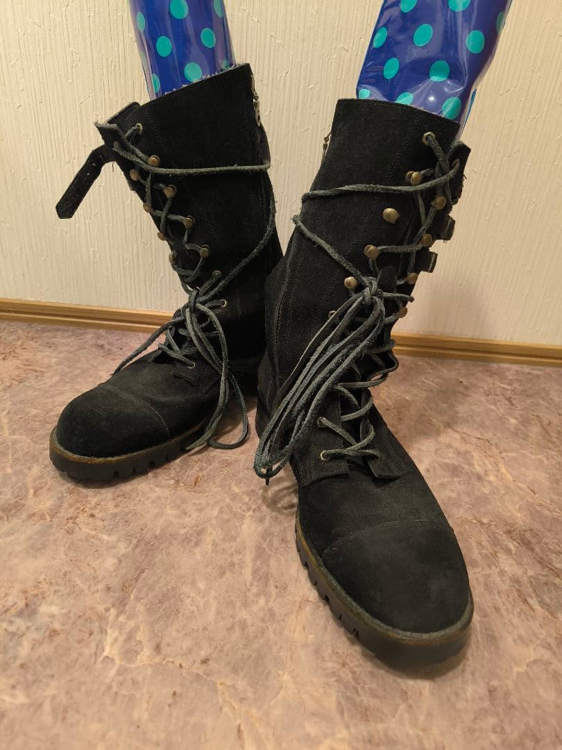 FUGAレースアップパイソン切り替えブーツ