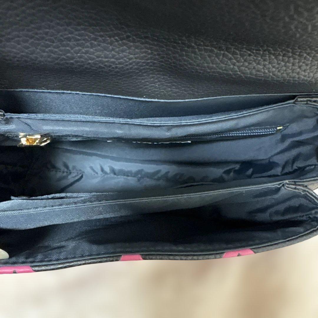 CASTELBAJACカステルバジャックハンドバックピンクブラックレザー金具ハゲ