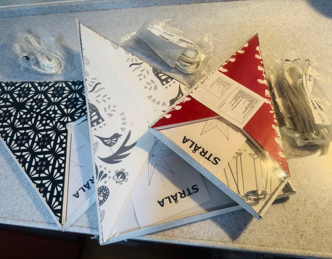 新品未開封⭐︎IKEA クリスマスツリー リース 照明 ランプシェード&コード3本