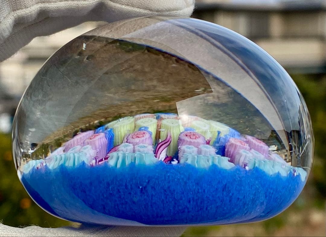 パースシャー　ガラスペーパーウェイト　文鎮　置物　ミルフィオリ　スコットランド製