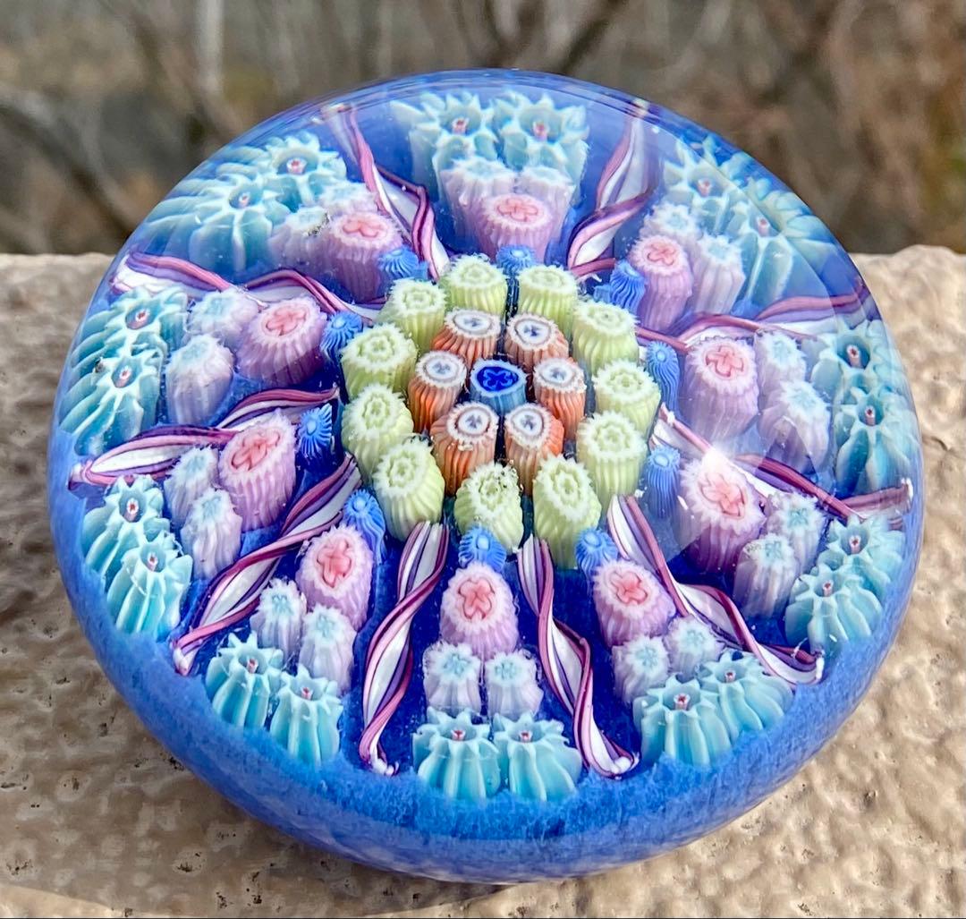 パースシャー　ガラスペーパーウェイト　文鎮　置物　ミルフィオリ　スコットランド製