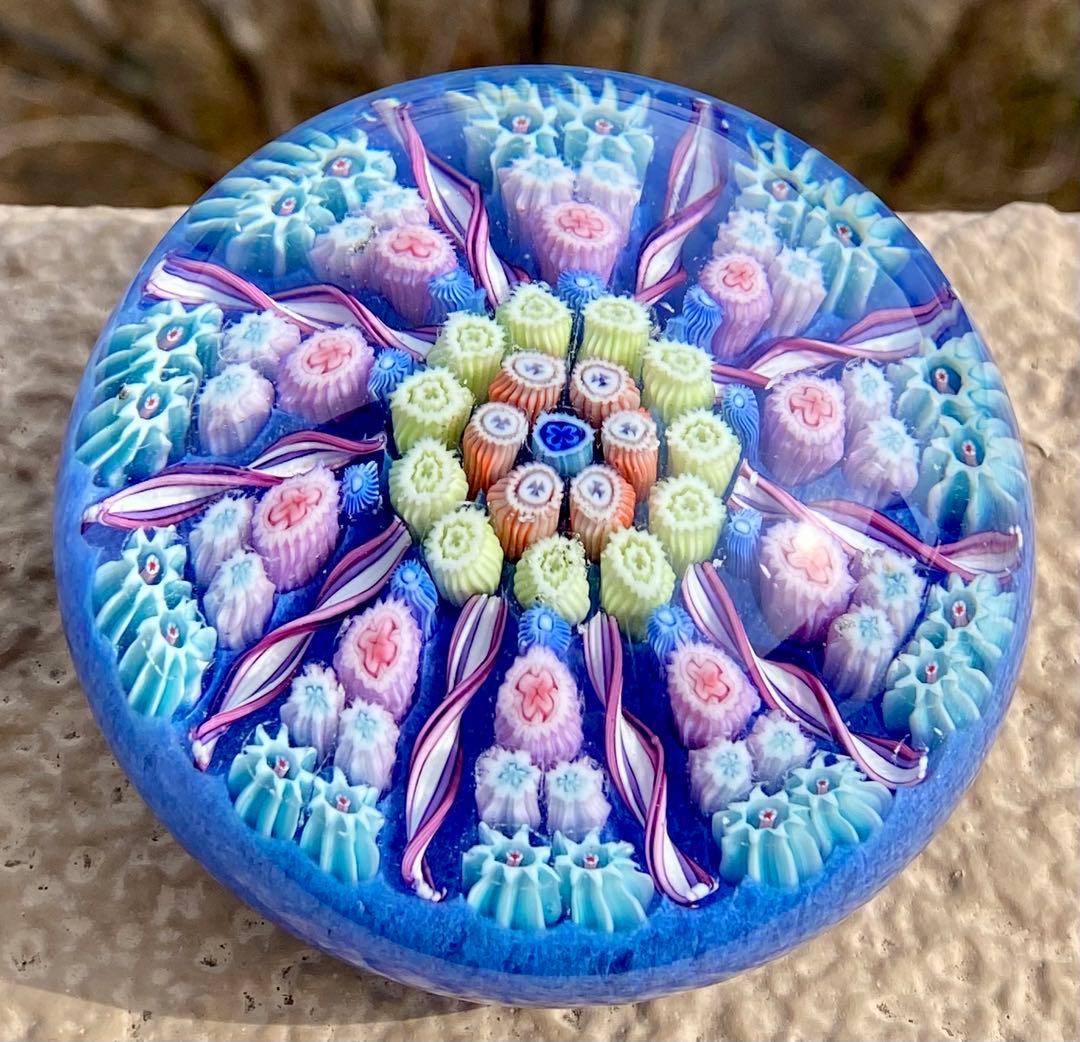 パースシャー　ガラスペーパーウェイト　文鎮　置物　ミルフィオリ　スコットランド製