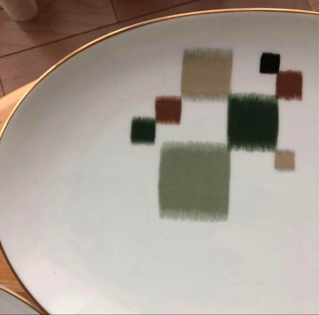 プレミアノリタケ　絣　カップ＆兼用ソーサー 大皿オーバル皿セット　昭和レトロ