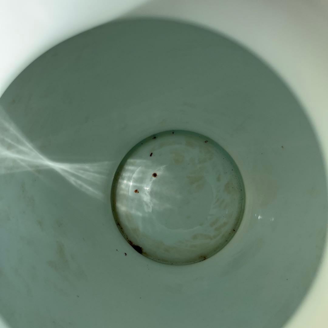 花柄金彩陶器花瓶 丸型　 深川製