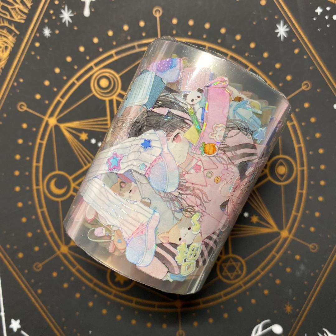 【M】海外　10m巻　貝殻光マスキングテープ　人物系/お花系/男の子　女の子