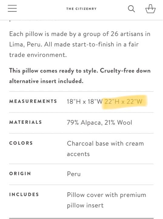 新品アルパカウール　クッション NY The Citizenry