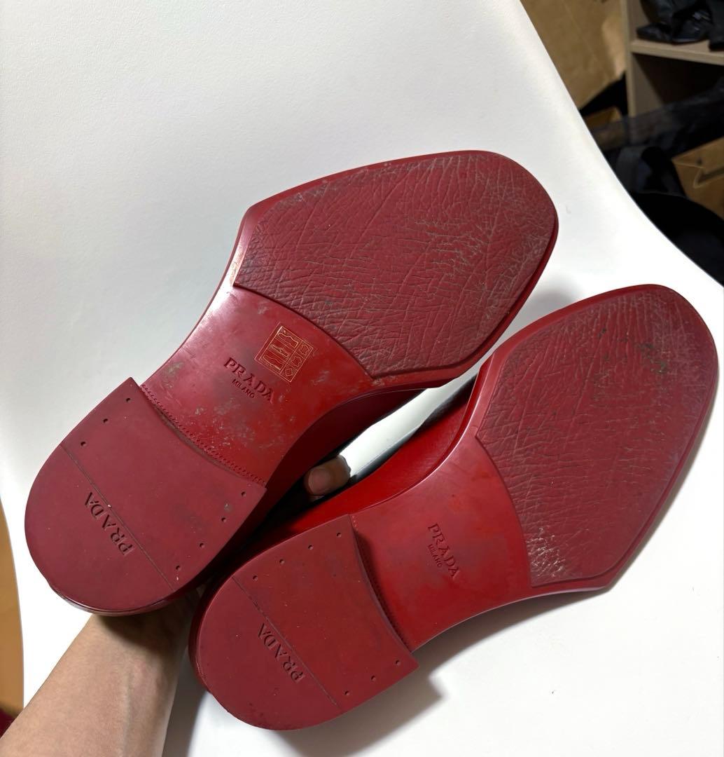 最終価格 名作 プラダ12AW ラバーソールドレスシューズ9美品