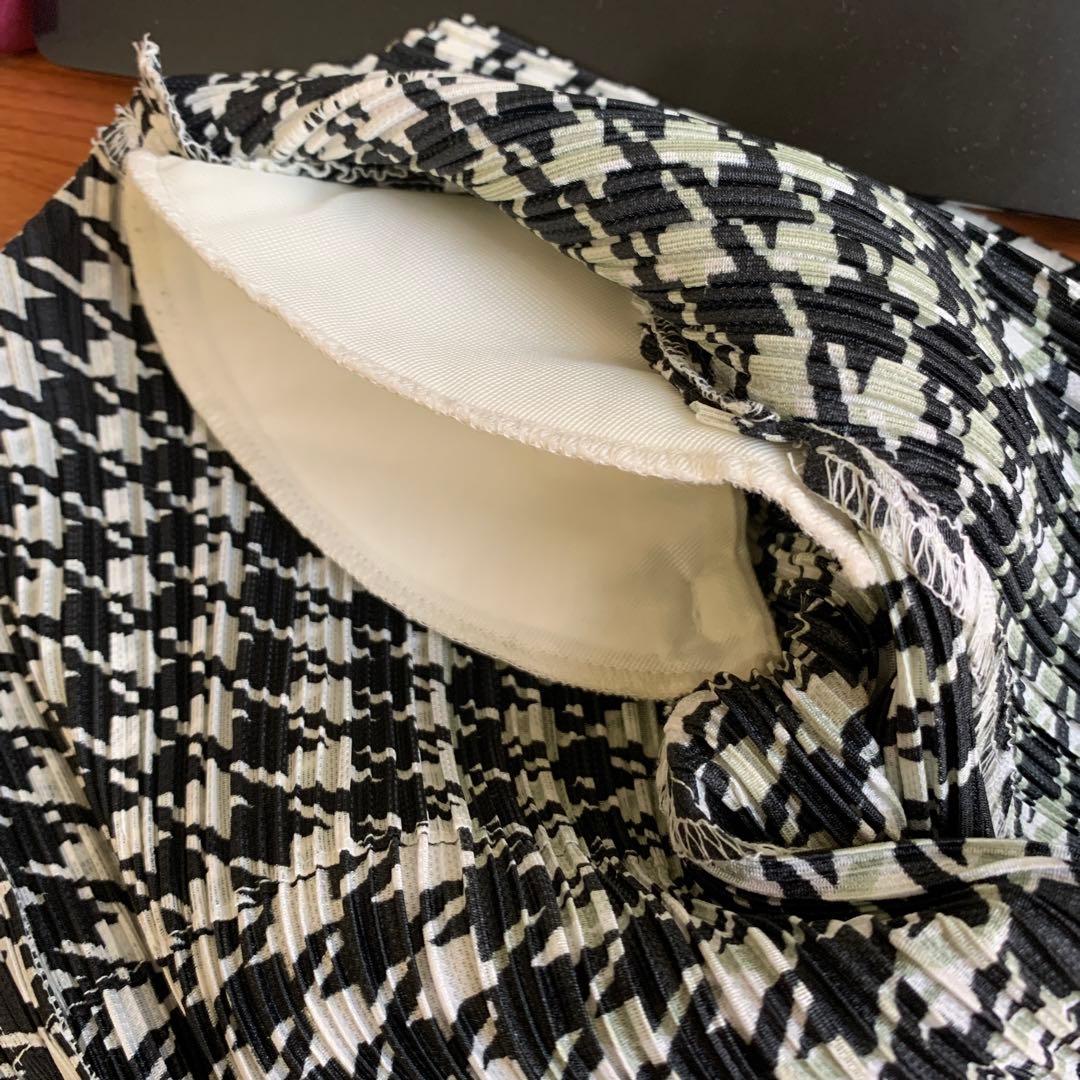 【極稀少】プリーツプリーズ 白黒千鳥格子ジャケット