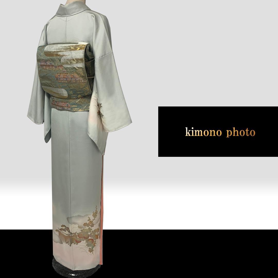 【新品、未使用】正絹【極上逸品】トールサイズ【金彩手描き友禅】訪問着フルセット