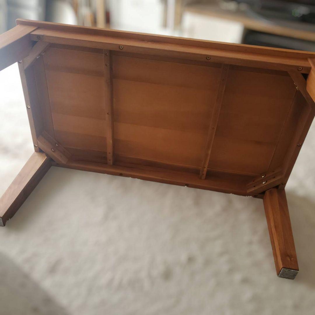 美品 天然木 アカシア ローテーブル センターテーブル 幅90cm 木製