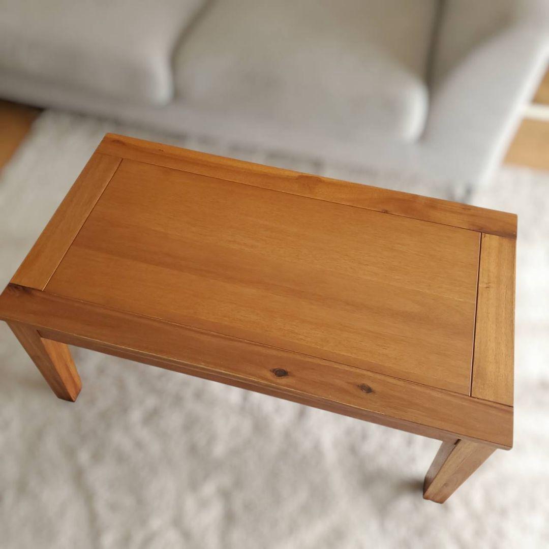 美品 天然木 アカシア ローテーブル センターテーブル 幅90cm 木製
