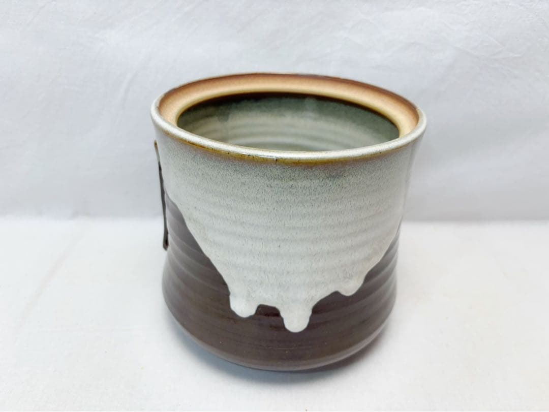 未使用 茶道具 西尾健斎作 耳付 水指 陶印 水差し 共箱