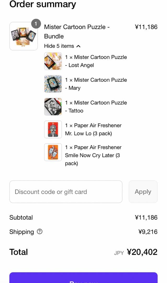 Mister cartoon puzzleセット+air freshener