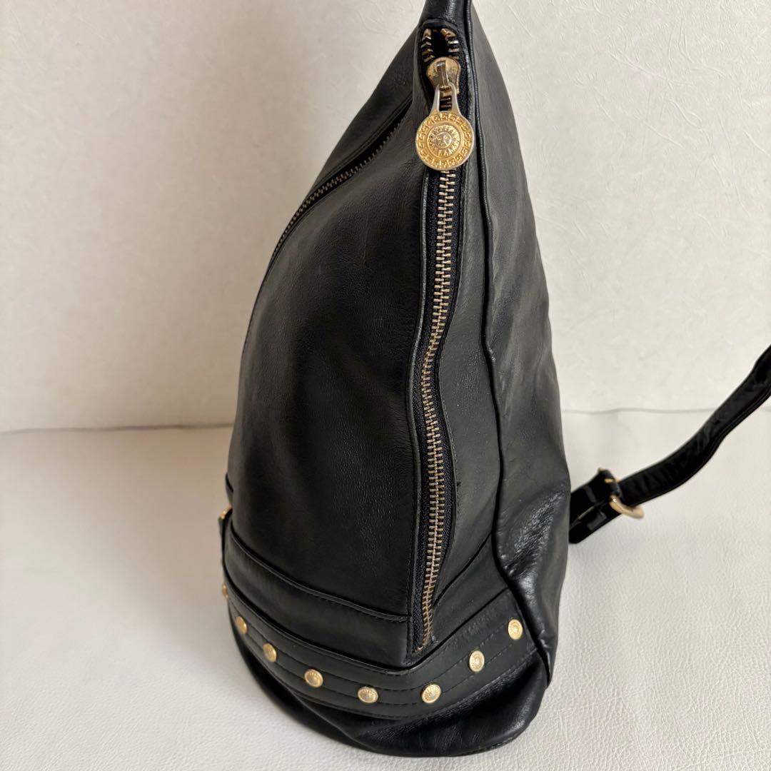 【良品】【ヴェルサーチ】メデューサ レザー ワンショルダーバッグ 黒