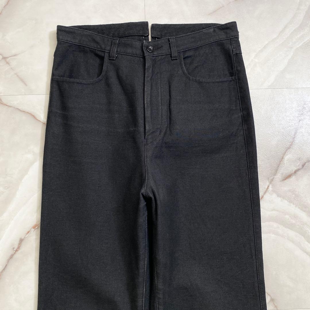 A15599 美品 トリココムデギャルソン　シンチバックサルエルデニムパンツ黒M