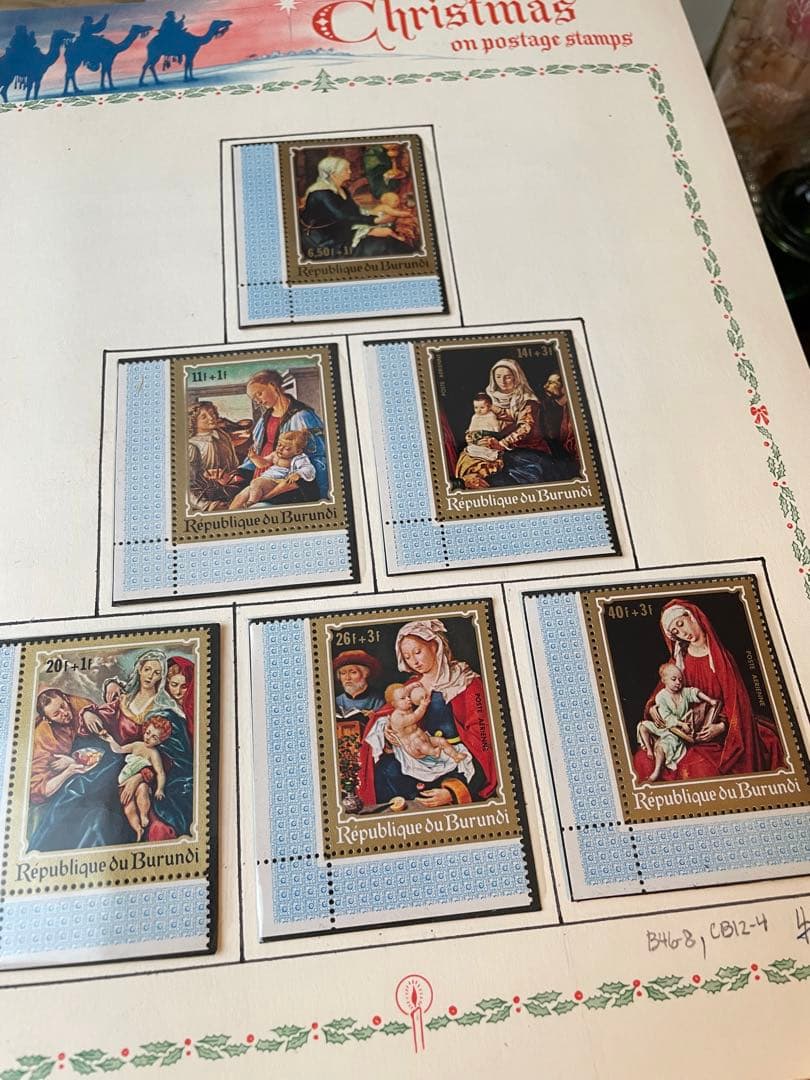 ヴィンテージ　クリスマス切手　1960〜70年代　ジャンクジャーナル