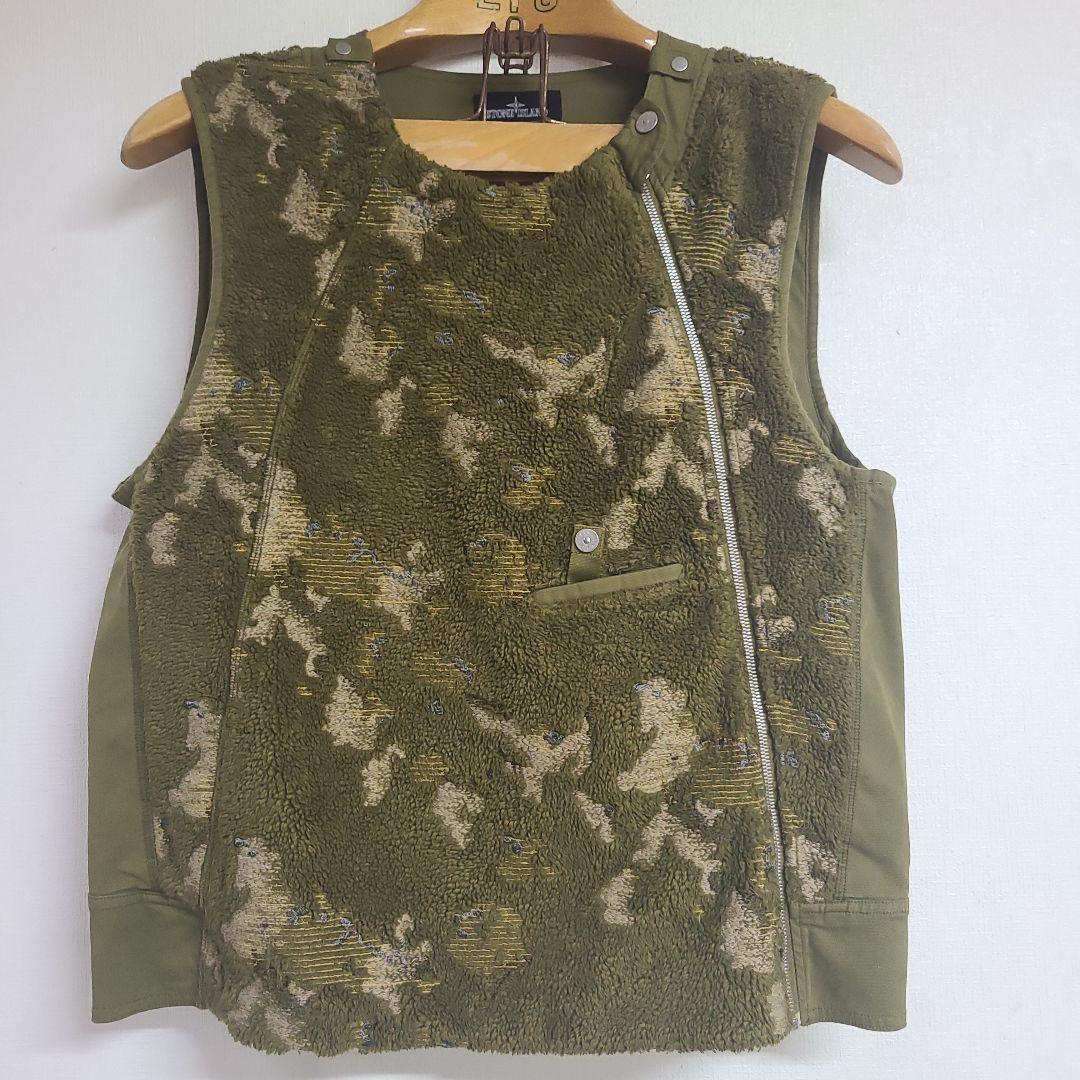 stone  Lストーンアイランド 極美メタルボタンベスト シャドウ