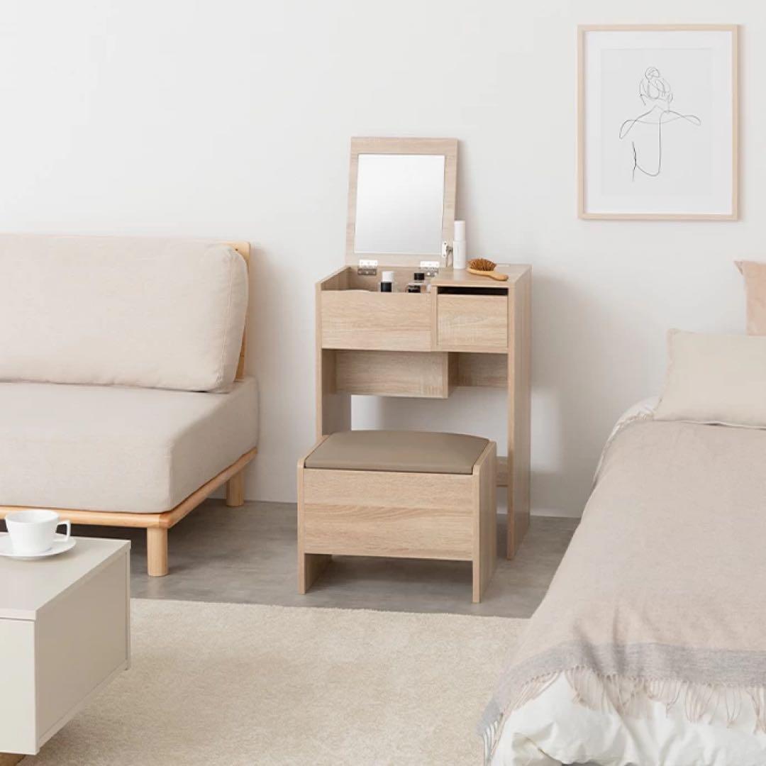 【幅50cm】Qure コンパクトドレッサー　ナチュラル