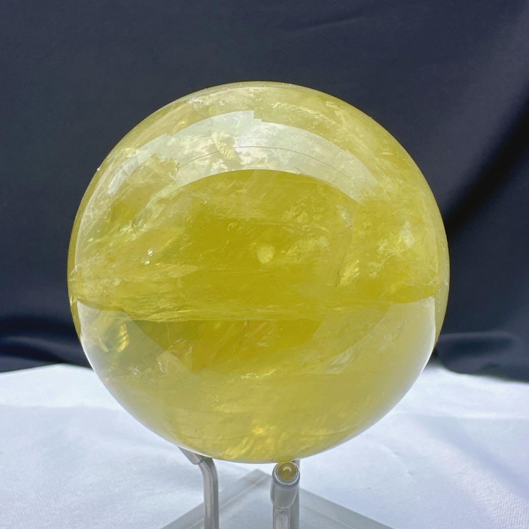 天然石シトリンのスフィア　丸玉　置物E.31