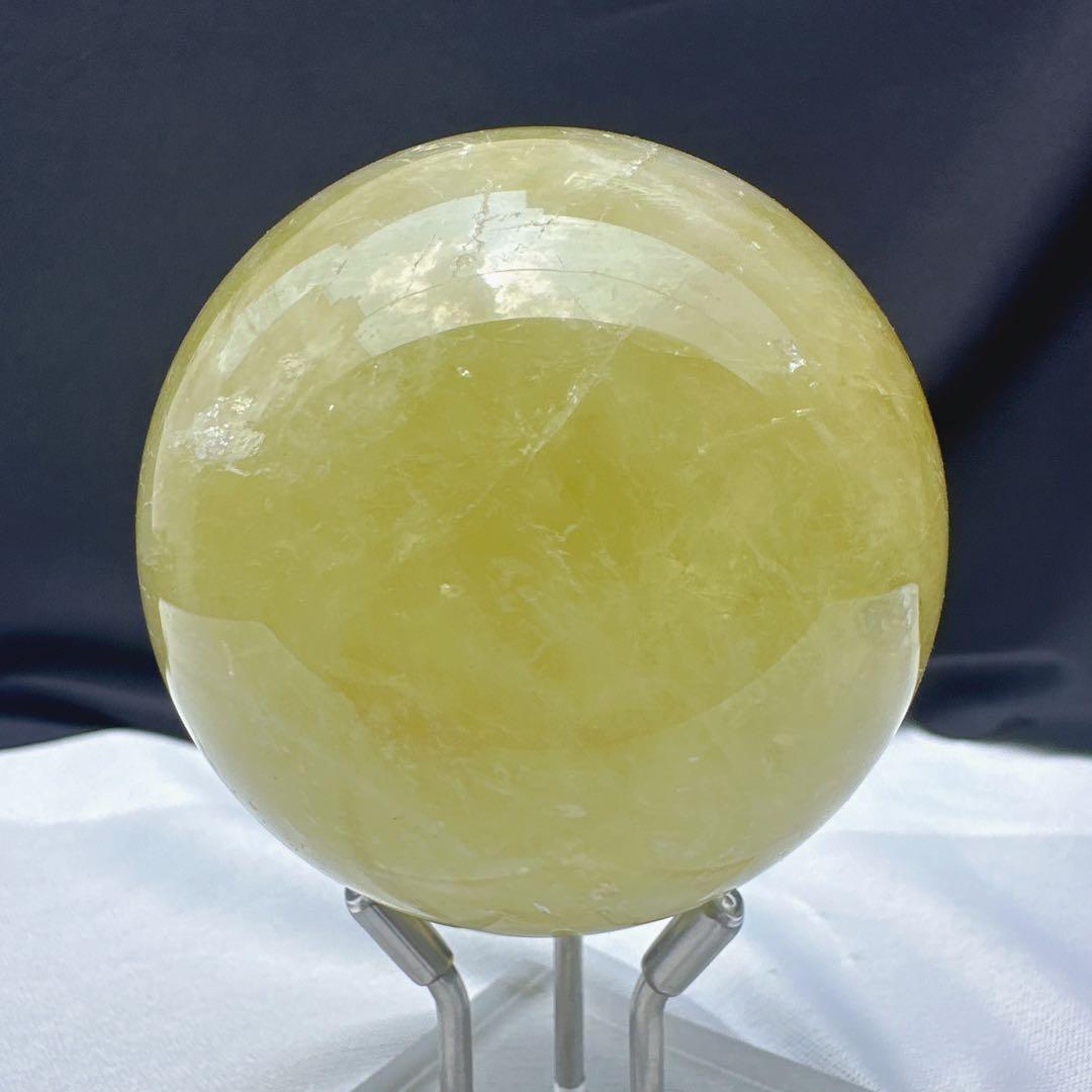 天然石シトリンのスフィア　丸玉　置物E.31