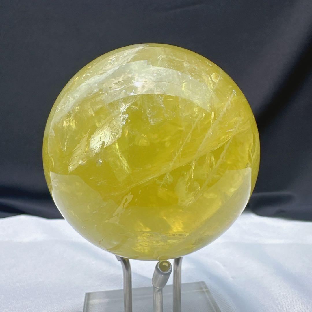 天然石シトリンのスフィア　丸玉　置物E.31