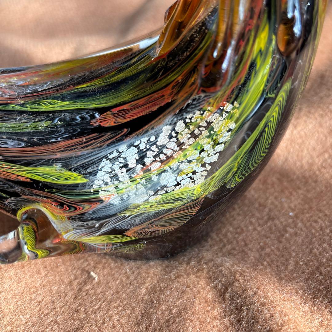 美品　ガラス製鳥の置物 2羽セット