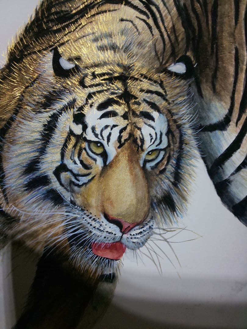 手描き水彩画 虎 寅 絵画