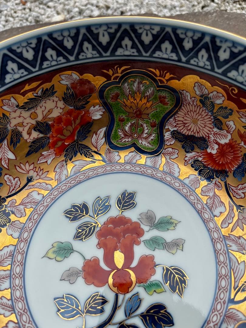 有田焼　日肥其泉　昭和年製　極錦金彩古伊万里　大鉢